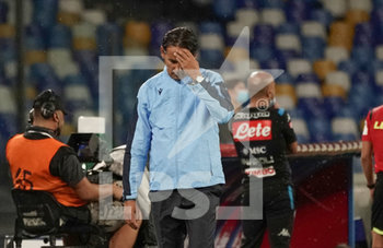 2020-08-01 - Simone Inzaghi head coach of Lazio gestures during the match Serie A TIM between SSC Napoli and SS Lazio on August 1,2020 in Naples (Italy) at San Paolo Stadium Photo LPS/MARCO IORIO - NAPOLI VS LAZIO - ITALIAN SERIE A - SOCCER