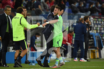 2020-09-26 - Gil Patric of Lazio, Simone Inzaghi of Lazio, Esultanza, Celebration after scoring goal - CAGLIARI VS LAZIO  - ITALIAN SERIE A - SOCCER