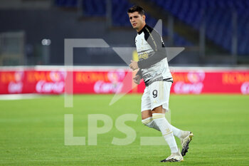 2020-09-27 - Alvaro Morata of Juventus warming up during the Italian championship Serie A football match between AS Roma and Juventus FC on September 27, 2020 at Stadio Olimpico in Rome, Italy - Photo Federico Proietti / DPPI - AS ROMA VS JUVENTUS FC - ITALIAN SERIE A - SOCCER