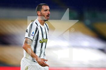 2020-09-27 - Leonardo Bonucci of Juventus reacts during the Italian championship Serie A football match between AS Roma and Juventus FC on September 27, 2020 at Stadio Olimpico in Rome, Italy - Photo Federico Proietti / DPPI - AS ROMA VS JUVENTUS FC - ITALIAN SERIE A - SOCCER