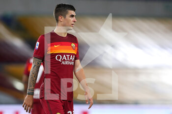 2020-09-27 - Gianluca Mancini of Roma reacts during the Italian championship Serie A football match between AS Roma and Juventus FC on September 27, 2020 at Stadio Olimpico in Rome, Italy - Photo Federico Proietti / DPPI - AS ROMA VS JUVENTUS FC - ITALIAN SERIE A - SOCCER