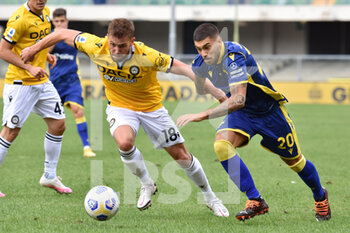 2020-09-27 - Willem Ter Arvest (Udinese) and Mattia Zaccagni (Verona) - HELLAS VERONA VS UDINESE - ITALIAN SERIE A - SOCCER