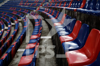 2020-09-28 - Th stands are made of blue and red seats, the colors of the team - BOLOGNA VS PARMA - ITALIAN SERIE A - SOCCER
