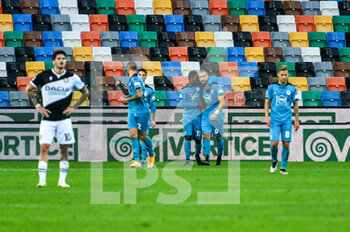 2020-09-30 - Andrey GALABINOV (Spezia Calcio) celebrate after scoring - UDINESE VS SPEZIA - ITALIAN SERIE A - SOCCER