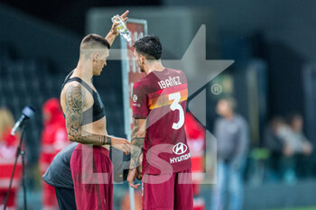 2020-10-03 - Roger Ibanez (AS Roma) and Gianluca Mancini (AS Roma) - UDINESE VS ROMA - ITALIAN SERIE A - SOCCER