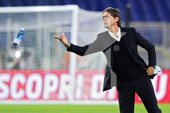 2020-10-18 - Benevento head coach Filippo Inzaghi during the Italian championship Serie A football match between AS Roma and Benevento Calcio on October 18, 2020 at Stadio Olimpico in Rome, Italy - Photo Federico Proietti / DPPI - AS ROMA VS BENEVENTO CALCIO - ITALIAN SERIE A - SOCCER