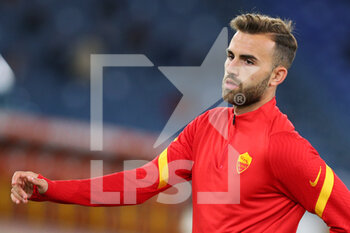 2020-10-18 - Borja Mayoral of Roma during warm up before the Italian championship Serie A football match between AS Roma and Benevento Calcio on October 18, 2020 at Stadio Olimpico in Rome, Italy - Photo Federico Proietti / DPPI - AS ROMA VS BENEVENTO CALCIO - ITALIAN SERIE A - SOCCER