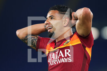 2020-10-18 - Bruno Peres of Roma reacts during the Italian championship Serie A football match between AS Roma and Benevento Calcio on October 18, 2020 at Stadio Olimpico in Rome, Italy - Photo Federico Proietti / DPPI - AS ROMA VS BENEVENTO CALCIO - ITALIAN SERIE A - SOCCER