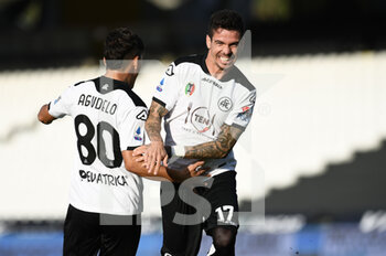 2020-10-18 - Diego Farias of AC Spezia celebrates after scoring a goal - SPEZIA VS FIORENTINA - ITALIAN SERIE A - SOCCER