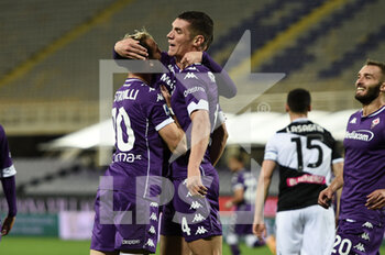 2020-10-25 - Nikola Milenkovic of ACF Fiorentina celebrates after scoring a goal  - FIORENTINA VS UDINESE - ITALIAN SERIE A - SOCCER