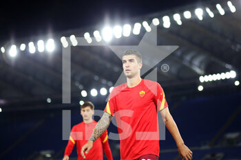 2020-11-01 - Gianluca Mancini of Roma warming up before the Italian championship Serie A football match between AS Roma and ACF Fiorentina on November 1, 2020 at Stadio Olimpico in Rome, Italy - Photo Federico Proietti / DPPI - AS ROMA AND ACF FIORENTINA - ITALIAN SERIE A - SOCCER