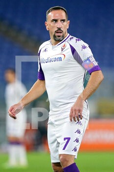 2020-11-01 - Franck Ribery of Fiorentina reacts during the Italian championship Serie A football match between AS Roma and ACF Fiorentina on November 1, 2020 at Stadio Olimpico in Rome, Italy - Photo Federico Proietti / DPPI - AS ROMA AND ACF FIORENTINA - ITALIAN SERIE A - SOCCER