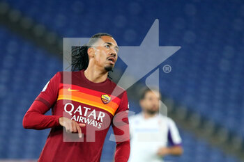 2020-11-01 - Chris Smalling of Roma reacts during the Italian championship Serie A football match between AS Roma and ACF Fiorentina on November 1, 2020 at Stadio Olimpico in Rome, Italy - Photo Federico Proietti / DPPI - AS ROMA AND ACF FIORENTINA - ITALIAN SERIE A - SOCCER
