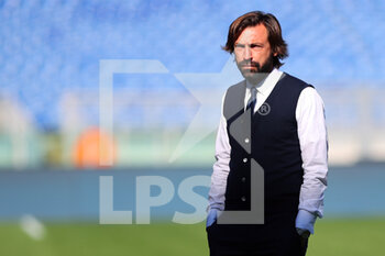 2020-11-08 - Juventus head coach Andrea Pirlo during warm up before the Italian championship Serie A football match between SS Lazio and Juventus FC on November 8, 2020 at Stadio Olimpico in Rome, Italy - Photo Federico Proietti / DPPI - SS LAZIO VS JUVENTUS FC - ITALIAN SERIE A - SOCCER