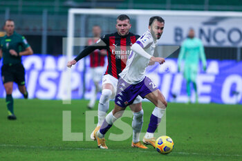2020-11-29 - German Pezzella during the Italian championship Serie A football match between AC Milan and AC Fiorentina on November 29, 2020 at San Siro stadium in Milan, Italy - Photo Morgese-Rossini / DPPI - AC MILAN AND ACF FIORENTINA - ITALIAN SERIE A - SOCCER