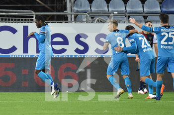 2020-11-29 - Emmanuel Gyasi dello Spezia Calcio, Esultanza dopo aver segnato Goal del 1-0 - CAGLIARI VS SPEZIA - ITALIAN SERIE A - SOCCER