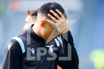 2020-11-29 - Joaquin Correa of Lazio reacts during warm up before the Italian championship Serie A football match between SS Lazio and Udinese Calcio on November 29, 2020 at Stadio Olimpico in Rome, Italy - Photo Federico Proietti / DPPI - SS LAZIO VS UDINESE CALCIO - ITALIAN SERIE A - SOCCER