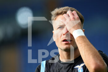 2020-11-29 - Ciro Immobile of Lazio reacts during warm up before the Italian championship Serie A football match between SS Lazio and Udinese Calcio on November 29, 2020 at Stadio Olimpico in Rome, Italy - Photo Federico Proietti / DPPI - SS LAZIO VS UDINESE CALCIO - ITALIAN SERIE A - SOCCER
