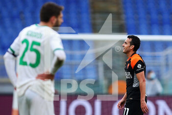 2020-12-06 - Pedro Rodriguez of Roma leaves the pitch after being sent off during the Italian championship Serie A football match between AS Roma and US Sassuolo Calcio on December 6, 2020 at Stadio Olimpico in Rome, Italy - Photo Federico Proietti / DPPI - AS ROMA VS US SASSUOLO CALCIO - ITALIAN SERIE A - SOCCER