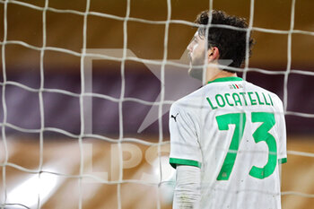 2020-12-06 - Manuel Locatelli of Sassuolo reacts during the Italian championship Serie A football match between AS Roma and US Sassuolo Calcio on December 6, 2020 at Stadio Olimpico in Rome, Italy - Photo Federico Proietti / DPPI - AS ROMA VS US SASSUOLO CALCIO - ITALIAN SERIE A - SOCCER
