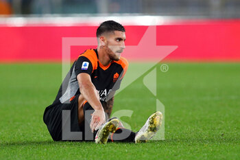 2020-12-06 - Lorenzo Pellegrini of Roma lies injured during the Italian championship Serie A football match between AS Roma and US Sassuolo Calcio on December 6, 2020 at Stadio Olimpico in Rome, Italy - Photo Federico Proietti / DPPI - AS ROMA VS US SASSUOLO CALCIO - ITALIAN SERIE A - SOCCER