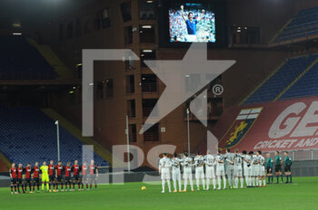 2020-12-13 - The teams deployed, during the minute of silence for the death of Paolo Rossi - GENOA VS JUVENTUS - ITALIAN SERIE A - SOCCER