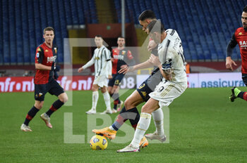 2020-12-13 - Gianluca Scamacca (Genoa), Leonardo Bonucci (Juventus) - GENOA VS JUVENTUS - ITALIAN SERIE A - SOCCER