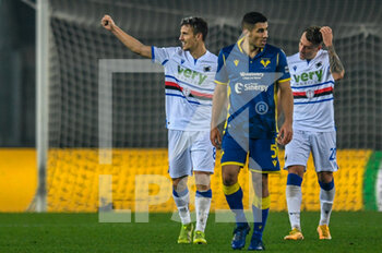 2020-12-16 - Valerio Verre (UC Sampdoria) esulta per il goal - HELLAS VERONA VS SAMPDORIA - ITALIAN SERIE A - SOCCER