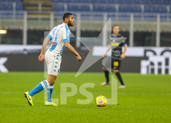 2020-12-16 - Faouzi Ghoulam of SSC Napoli during the Serie A 2020/21 football match between FC Internazionale vs SSC Napoli at the San Siro Stadium, Milan, Italy on December 16, 2020 - Photo FCI / Fabrizio Carabelli - INTER VS NAPOLI - ITALIAN SERIE A - SOCCER