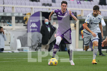 2020-12-19 - Dusan Vlahovic (ACF Fiorentina) during the Serie A soccer match between AFC Fiorentina - Hellas Verona, Stadio Artemio Franchi on December 19, 2020 in Florence Italy - FIORENTINA VS HELLAS VERONA - ITALIAN SERIE A - SOCCER