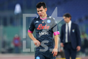 2020-12-20 - Hirving Lozano of Napoli reacts during the Italian championship Serie A football match between SS Lazio and SSC Napoli on December 20, 2020 at Stadio Olimpico in Rome, Italy - Photo Federico Proietti / DPPI - SS LAZIO VS SSC NAPOLI - ITALIAN SERIE A - SOCCER