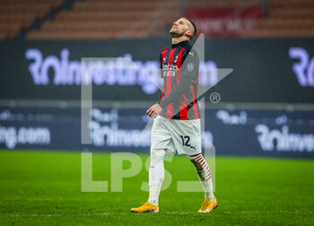 2020-12-23 - Ante Rebic of AC Milan reacts during the Serie A 2020/21 football match between AC Milan vs SS Lazio at the San Siro Stadium, Milan, Italy on December 23, 2020 - Photo FCI / Fabrizio Carabelli - AC MILAN VS SS LAZIO  - ITALIAN SERIE A - SOCCER