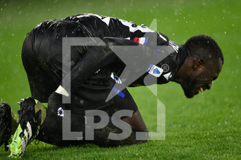 2021-01-03 - ROME, ITALY - January 3 : Omar Colley of UC Sampdoria gesture during the Serie A soccer match between AS Roma and UC Sampdoria at Stadio Olimpico on January 3,2021 in Rome Italy - ROMA VS SAMPDORIA - ITALIAN SERIE A - SOCCER
