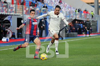 2021-01-06 - Salvatore Molina (Crotone FC) Chris Smalling (AS Roma) during the Serie A soccer match between Crotone - Roma, Stadio Ezio Scida on January 06, 2021 in Crotone Italy - CROTONE VS ROMA - ITALIAN SERIE A - SOCCER