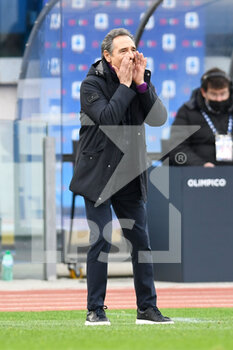 2021-01-06 - ROME, ITALY - January 6 : Head Coach Cesare Prandelli of ACF Fiorentina gestures during Italian Serie A soccer match between SS Lazio and ACF Fiorentina at Stadio Olimpico on January 6,2021 in Rome Italy - LAZIO VS FIORENTINA - ITALIAN SERIE A - SOCCER