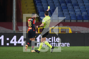 2021-01-09 - Yellow card for Paolo Ghiglione (Genoa), - GENOA CFC VS BOLOGNA FC - ITALIAN SERIE A - SOCCER