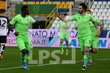 2021-01-10 - Felipe Caicedo and Luis Alberto celebrate Lazio's first goal - PARMA CALCIO VS SS LAZIO  - ITALIAN SERIE A - SOCCER