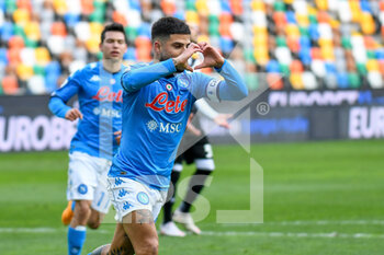 2021-01-10 - Lorenzo Insigne (Napoli) celebrates after scoring a goal of 0-1 - UDINESE CALCIO VS SSC NAPOLI - ITALIAN SERIE A - SOCCER