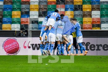 2021-01-10 - Happiness of Napoli after Tiemoue Bakayoko (Napoli) scores a goal of 1-2 - UDINESE CALCIO VS SSC NAPOLI - ITALIAN SERIE A - SOCCER