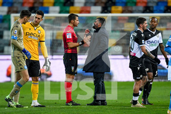 2021-01-10 - Gennaro Gattuso (Coach SSC Napoli) protests with the referee of the matche Fabrizio Pasqua - UDINESE CALCIO VS SSC NAPOLI - ITALIAN SERIE A - SOCCER
