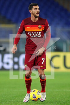 2021-01-15 - Lorenzo Pellegrini of Roma in action during the Italian championship Serie A football match between SS Lazio and AS Roma on January 15, 2021 at Stadio Olimpico in Rome, Italy - Photo Federico Proietti / DPPI - SS LAZIO VS AS ROMA - ITALIAN SERIE A - SOCCER