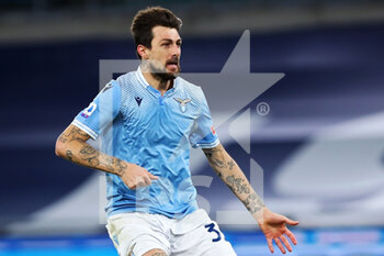 2021-01-15 - Francesco Acerbi of Lazio reacts during the Italian championship Serie A football match between SS Lazio and AS Roma on January 15, 2021 at Stadio Olimpico in Rome, Italy - Photo Federico Proietti / DPPI - SS LAZIO VS AS ROMA - ITALIAN SERIE A - SOCCER