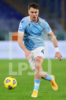 2021-01-15 - Gil Patricio Gabarron of Lazio in action during the Italian championship Serie A football match between SS Lazio and AS Roma on January 15, 2021 at Stadio Olimpico in Rome, Italy - Photo Federico Proietti / DPPI - SS LAZIO VS AS ROMA - ITALIAN SERIE A - SOCCER