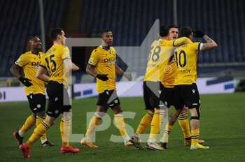 2021-01-16 - Esultanza Udinese, dopo la rete del momentaneo 0 a 1 - SAMPDORIA VS UDINESE - ITALIAN SERIE A - SOCCER