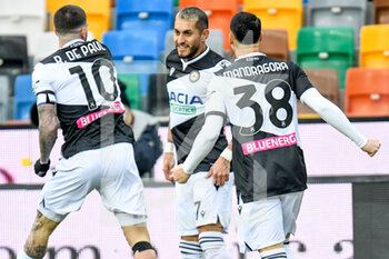 2021-01-20 - Roberto Pereyra (Udinese) celebrates after scoring a goal of 1-0 - UDINESE CALCIO VS ATALANTA BC - ITALIAN SERIE A - SOCCER