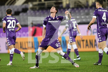 2021-01-23 - Dusan Vlahovic of ACF Fiorentina celebrates after scoring a goal - ACF FIORENTINA VS FC CROTONE - ITALIAN SERIE A - SOCCER