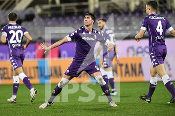 2021-01-23 - Dusan Vlahovic of ACF Fiorentina celebrates after scoring a goal - ACF FIORENTINA VS FC CROTONE - ITALIAN SERIE A - SOCCER