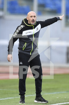 2021-01-23 - ROME, ITALY - January 23 : Head Coach Vincenzo Italiano of Spezia gestures at during Italian Serie A soccer match between AS Roma and Spezia at Stadio Olimpico on January 23,2021 in Rome Italy - AS ROMA VS SPEZIA CALCIO - ITALIAN SERIE A - SOCCER