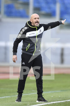 2021-01-23 - ROME, ITALY - January 23 : Head Coach Vincenzo Italiano of Spezia gestures at during Italian Serie A soccer match between AS Roma and Spezia at Stadio Olimpico on January 23,2021 in Rome Italy - AS ROMA VS SPEZIA CALCIO - ITALIAN SERIE A - SOCCER