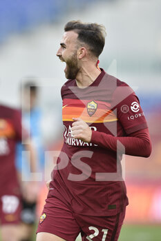 2021-01-23 - ROME, ITALY - January 23 : Borja Mayoral of AS Roma celebrates after scores a goal during Italian Serie A soccer match between AS Roma and Spezia at Stadio Olimpico on January 23,2021 in Rome Italy - AS ROMA VS SPEZIA CALCIO - ITALIAN SERIE A - SOCCER